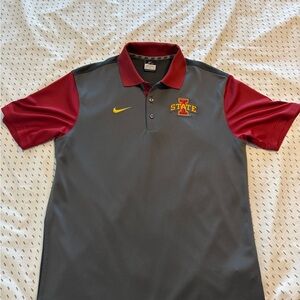 Iowa State Nike Gray and Red Polo Shirt
